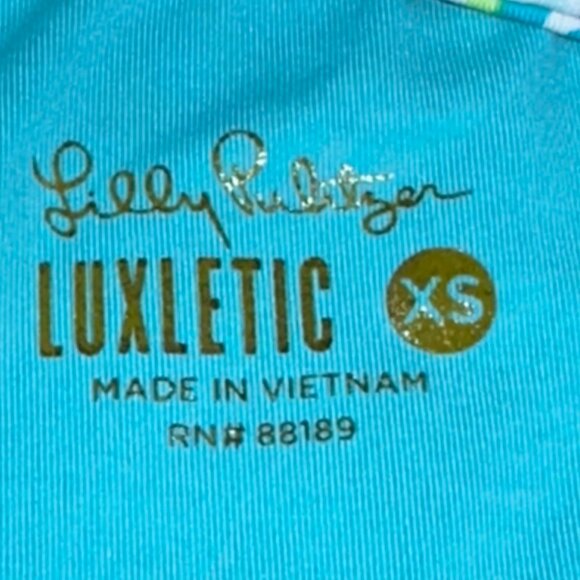 Lilly Pulitzer Lakelyn Bra Polo UPF 50+ Blue Ibiza Open Water XS Athletic Gym - Picture 5 of 10